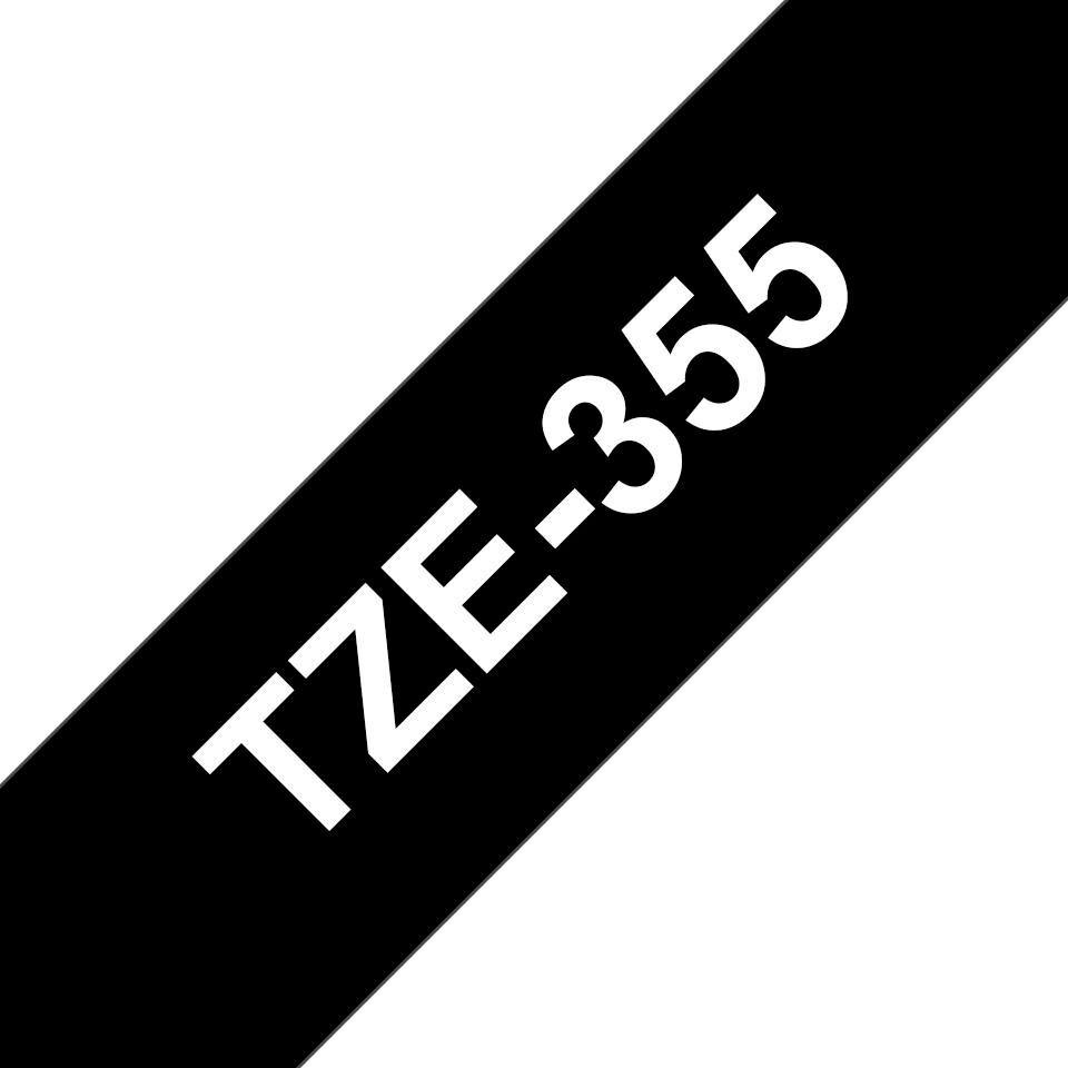Brother Tape White on Black 24mm black, TZe, Thermal transfer, Brother, PT-7600, PT-2430PC, PT-2700, PT-2730, (TZE355)