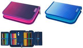 herlitz Schüleretui "Dip Dye blau/türkis", 31-teilig aus Polyester, Maße: (B)205 x (T)140 x (H)38 mm, 2 Klappen, - 1 Stück (400205911)