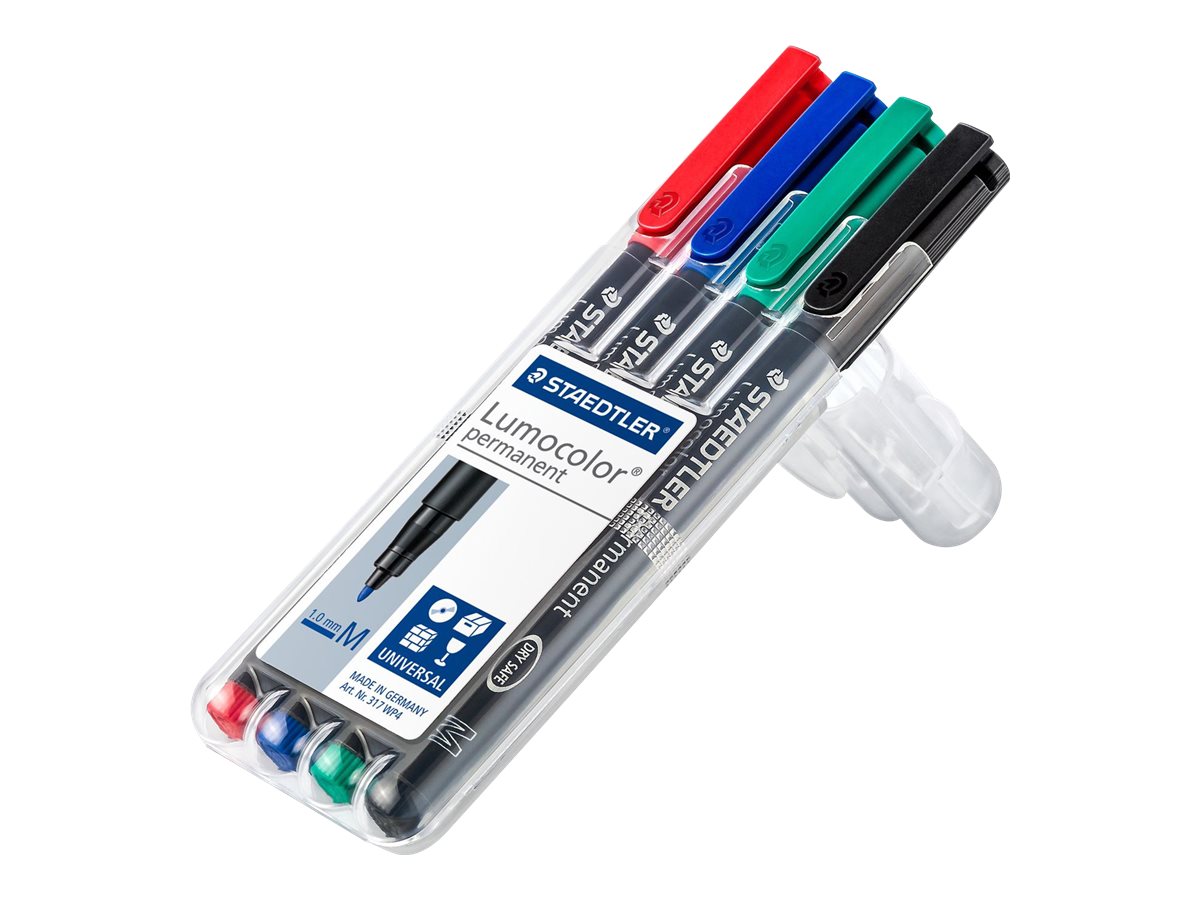 STAEDTLER Lumocolor 317 Permanentmarker 1 mm Schwarz, Rot, Blau, Grün
