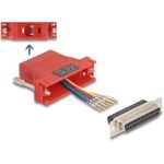 Delock D-Sub 25 Pin Buchse zu RJ12 Montagesatz rot (67099)