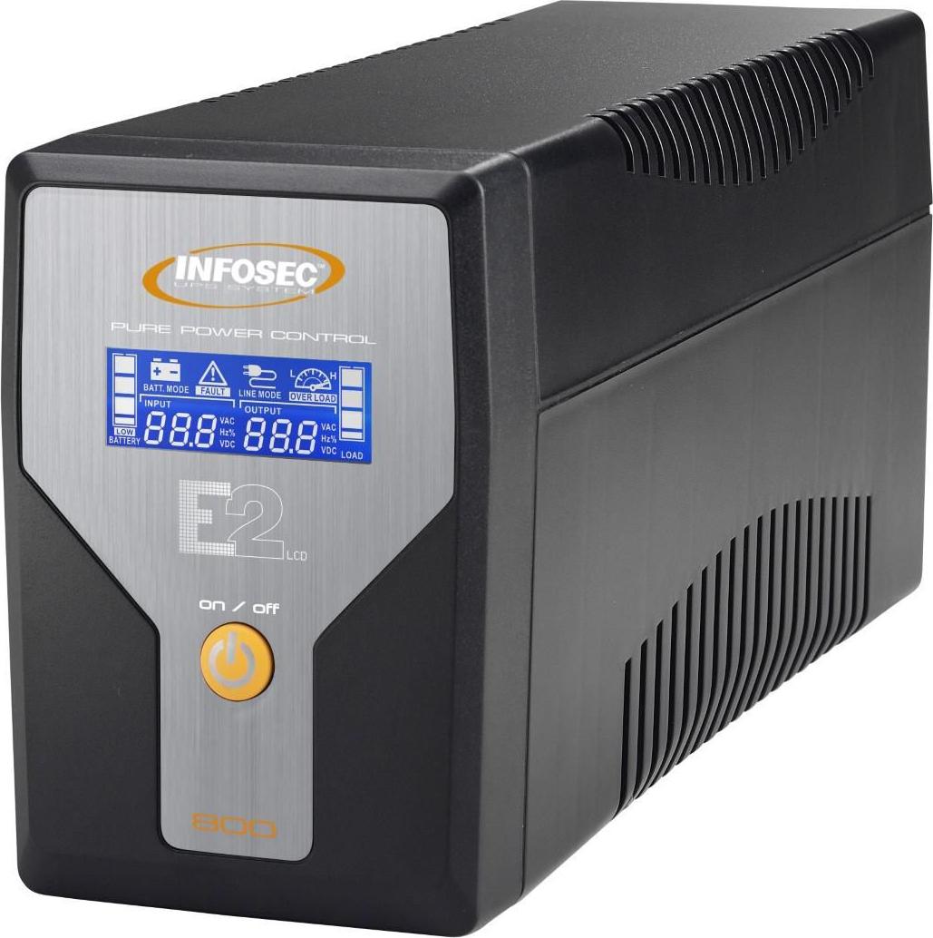 Infosec E2 LCD 800VA USV 0,8 kVA Schwarz