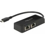 Delock Adapter USB-C 3,1 Gen 1 > 2 x Gigabit LAN 10/100/1000 Mb/s (63927)