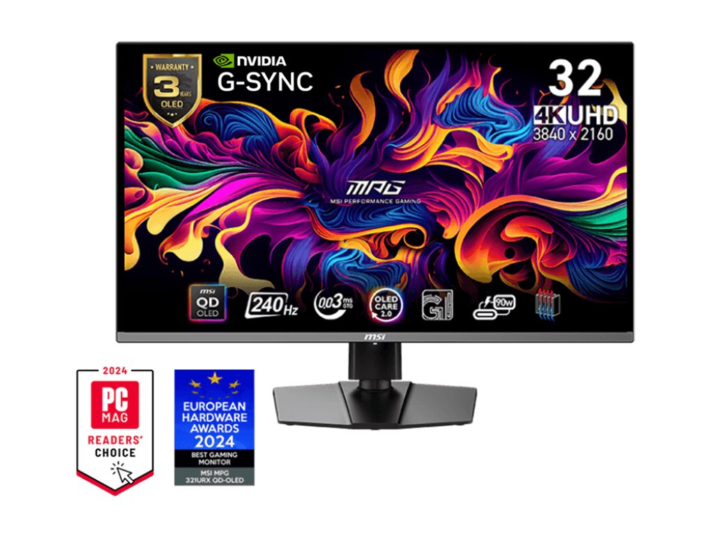 MSI MPG 321URXDE QD-OLED Gaming-Monitor 31.5" 4K 240Hz Schwarz