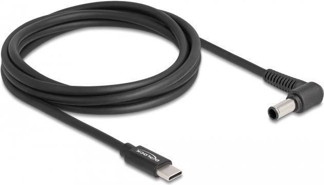 Delock Stromkabel USB-C (M) zu Gleichstromstecker 6,0 x 4,3 mm (M) gewinkelt (87981)