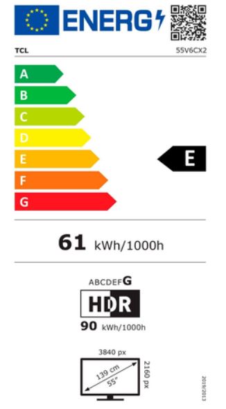 TCL 55V6C 55" 4K UHD Google TV HDMI 2.1 Dolby Vision HVA Metallisch