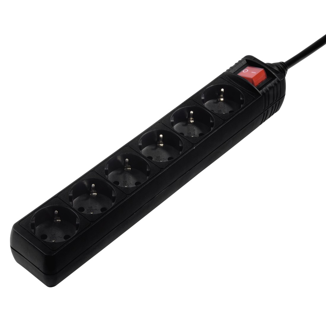Hama Steckdosenleiste 6-fach 5 m Kabel 3680 W Schwarz