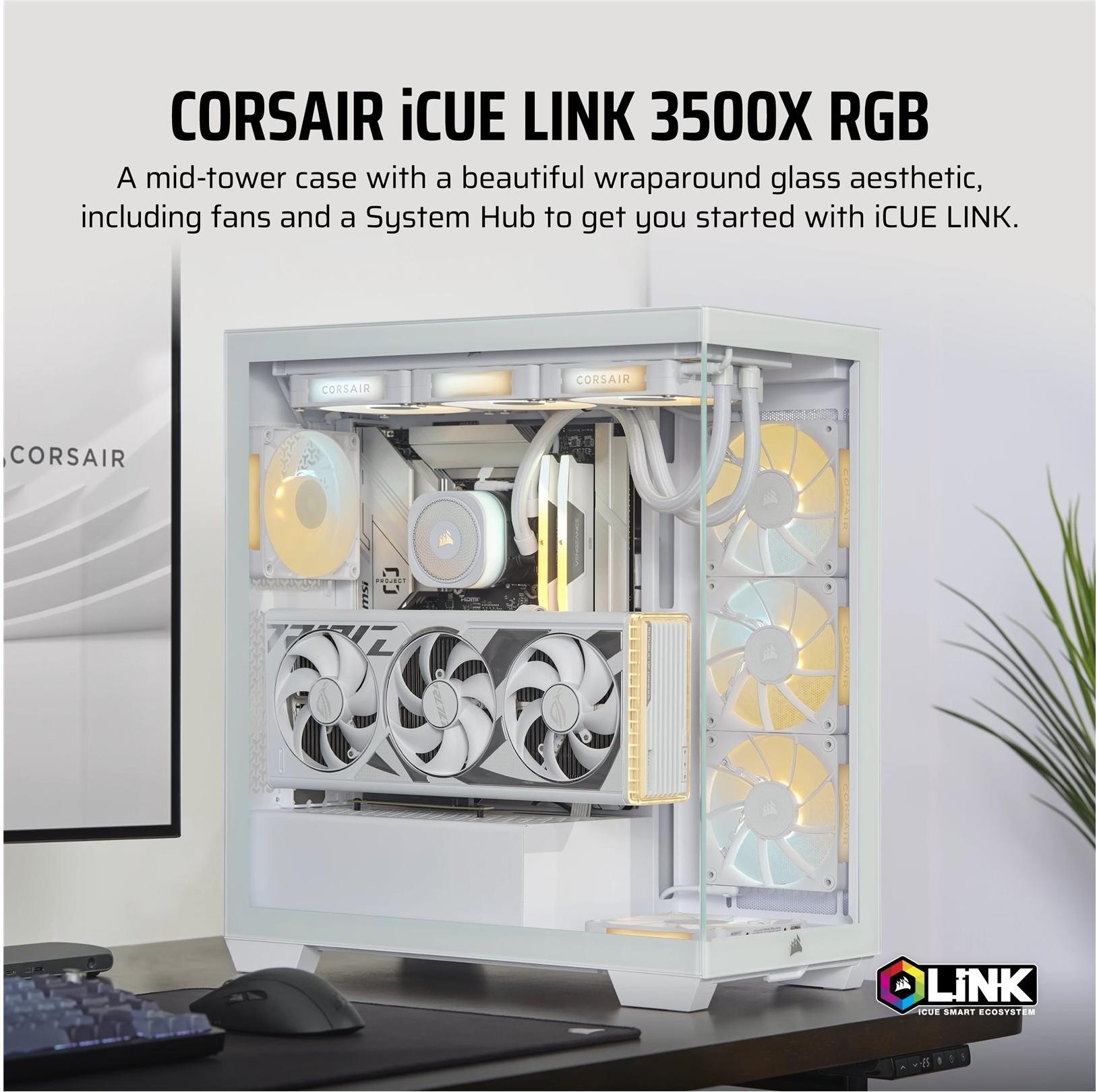 CORSAIR iCUE LINK 3500X RGB Mid-Tower E-ATX Weiß