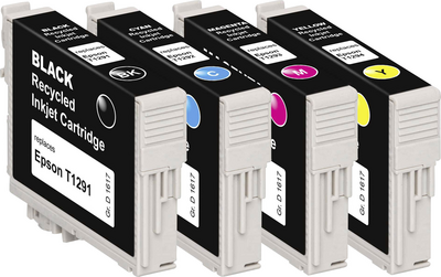 Basetech Tinte ersetzt Epson T1291, T1292, T1293, T1294 Kompatibel Kombi-Pack Schwarz, Cyan, Magenta, Gelb BTE125 1617,4050-126