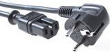 ACT Powercord mains connector CEE7/7 male (angled) - C15 black 1.50 m. Length: 1.5 m Powercord cee7/7-c15 blk 1.50m (AK5001)