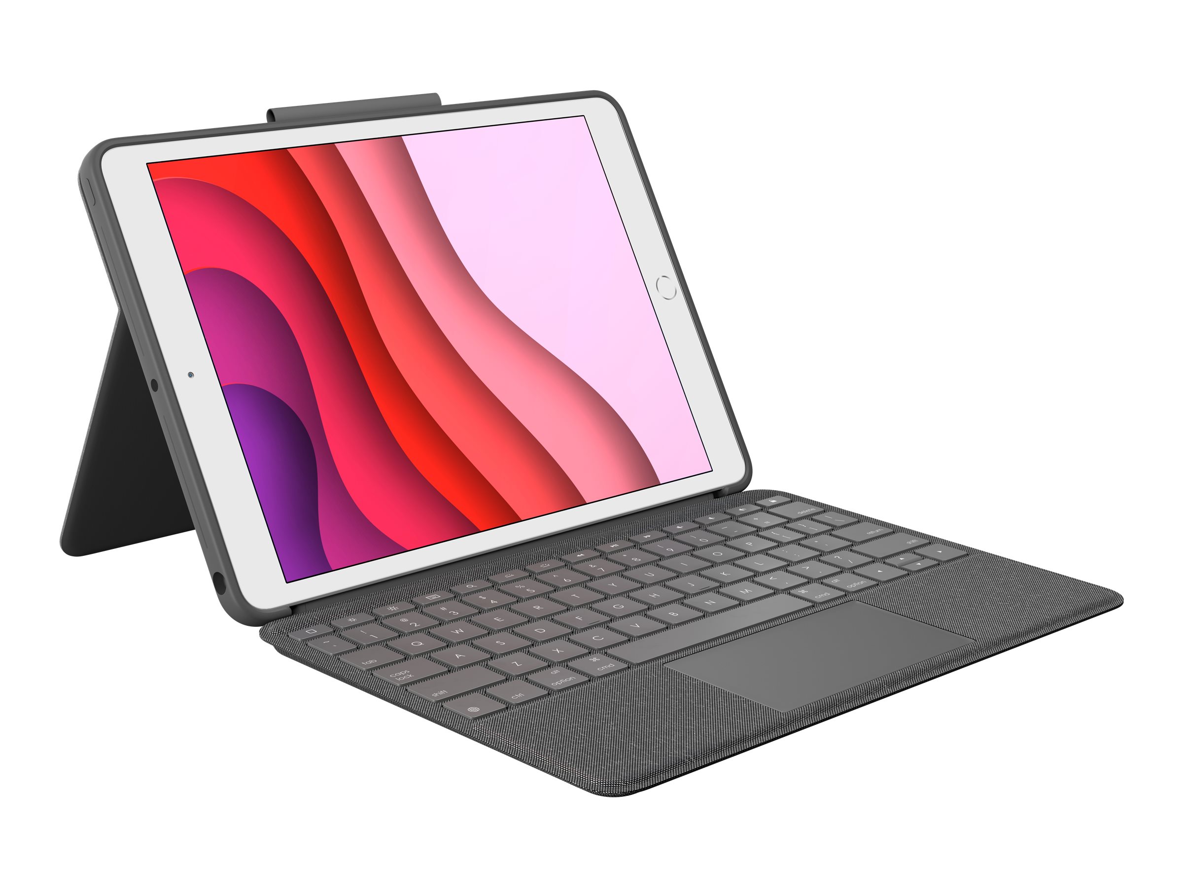 Logitech Combo Touch Tastatur und Foliohülle mit Trackpad QWERTZ Smart Connector für 10.2" iPad Graphite