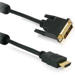 Helos Anschlusskabel, HDMI St./DVI-D 18+1 St., FULL HD, mit Ferrit, 1,0m schwarz DVI-D 18+1 Stecker , Single Link , 1920x1080 , 24kt. vergoldete Kontakte , FULL HD Ferrit-Filter , ROHS 2.0 und REACH-konform