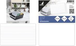 kangaro Karteikarten, 200 x 125 mm, blanko, weiß aus Karton, 190 g/qm, ohne Lineatur - 1 Stück (K-6104-WI)