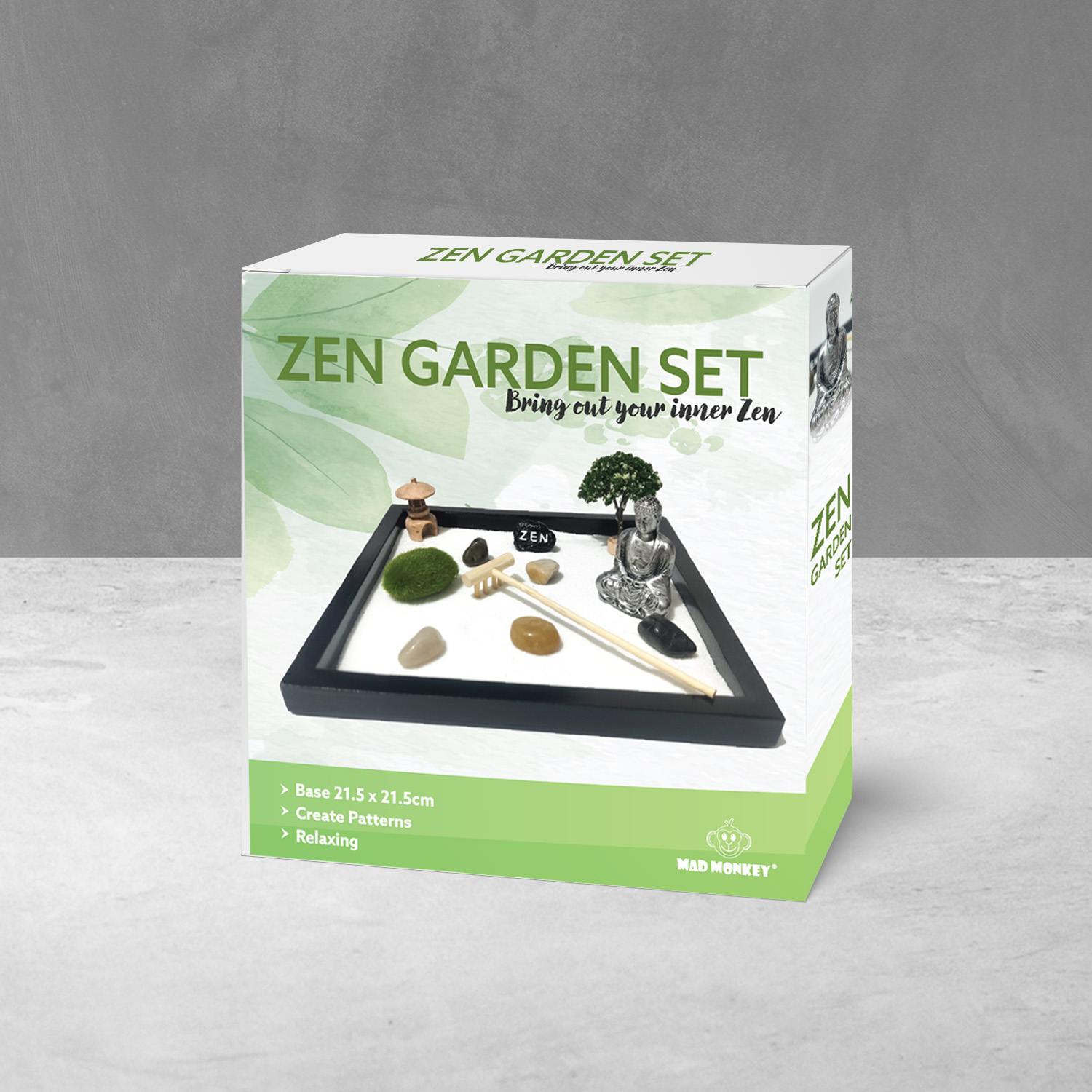 Mad Monkey Zen Garten Briefbeschwerer Schwarz