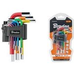 Bradas Innensechskant-Schlüsselsatz, 9-teilig, mehrfarbig aus S2-Stahl, farbige Ausführung für schnelle - 1 Stück (DIY-HKH42-SH/B)