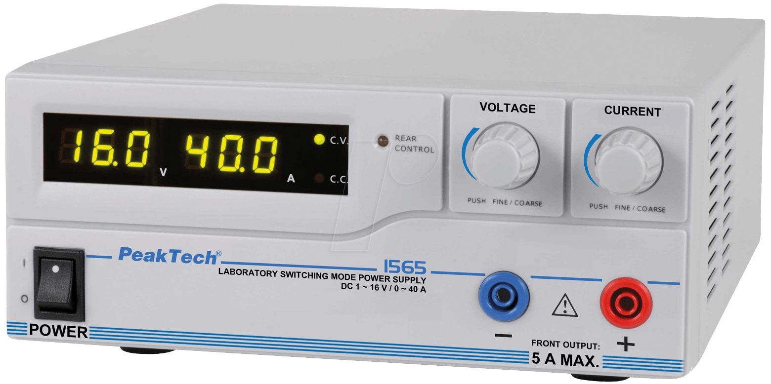 PeakTech Labornetzgerät 1 Kan. ...16 VDC VDC 40 A, Programmierbar (PeakTech 1565)