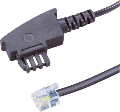 Basetech Fax Anschlusskabel [1x TAE-N-Stecker - 1x RJ11-Stecker 6p4c] 3.00 m Schwarz (BT-1602098)