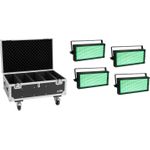 EUROLITE Set 4x LED Strobe SMD PRO 864 DMX RGB + Flightcase