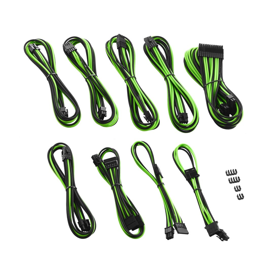 CableMod PRO Series ModMesh C-Series Stromkabelkit für RMi & RMx Schwarz/Hellgrün