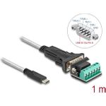 Delock Adapter USB Type-C zu 1 x Seriell RS-422/485 Stecker mit 6 Pin Terminalblock 5 V 1 (64269)