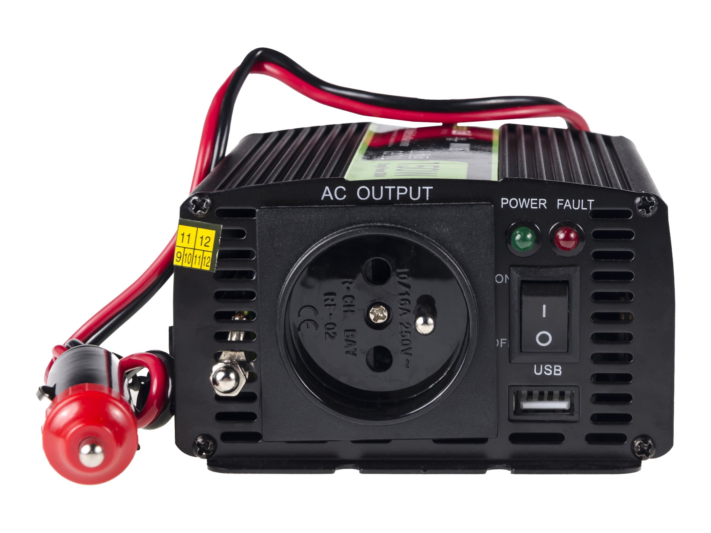 Green Cell INV06 Auto-Wechselrichter 12 V auf 230 V 150 W Schwarz