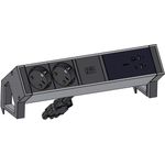 BACHMANN DESK2 2xCEE7/3 USB Schwarz USB Charger C/C 100W GST18 0,2m (BM0025224)