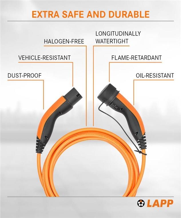 Lapp Ladekabel Typ 2 bis 11 kW 3 m Orange