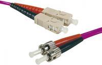 LWL Patchkabel Eco, 50/125 µm, OM4-Faser, 2x ST Stecker/SC Duplex Stecker, erika-violet, 10,0 m UPC UPC-Schliff (392826)