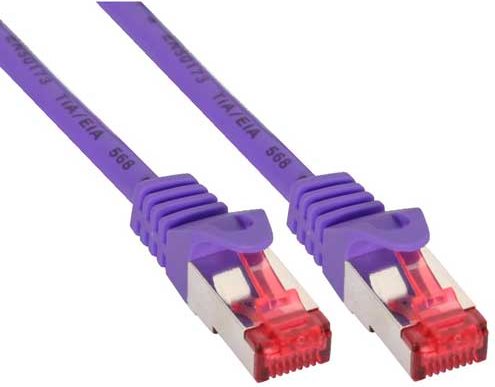 InLine® Patchkabel, S/FTP (PiMf), Cat.6, purple, 10m (76400P)