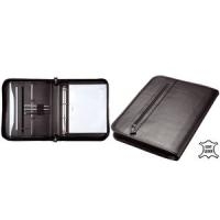 Alassio Ringbuchmappe "LIMONE", DIN A4, Echt Leder, schwarz mit Reißverschluss, herausnehmbare Ringmechanik, Einschub- (30014)