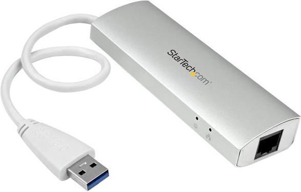 StarTech.com 3 Port Portable USB3.0 Hub plus Gigabit Ethernet (ST3300G3UA)