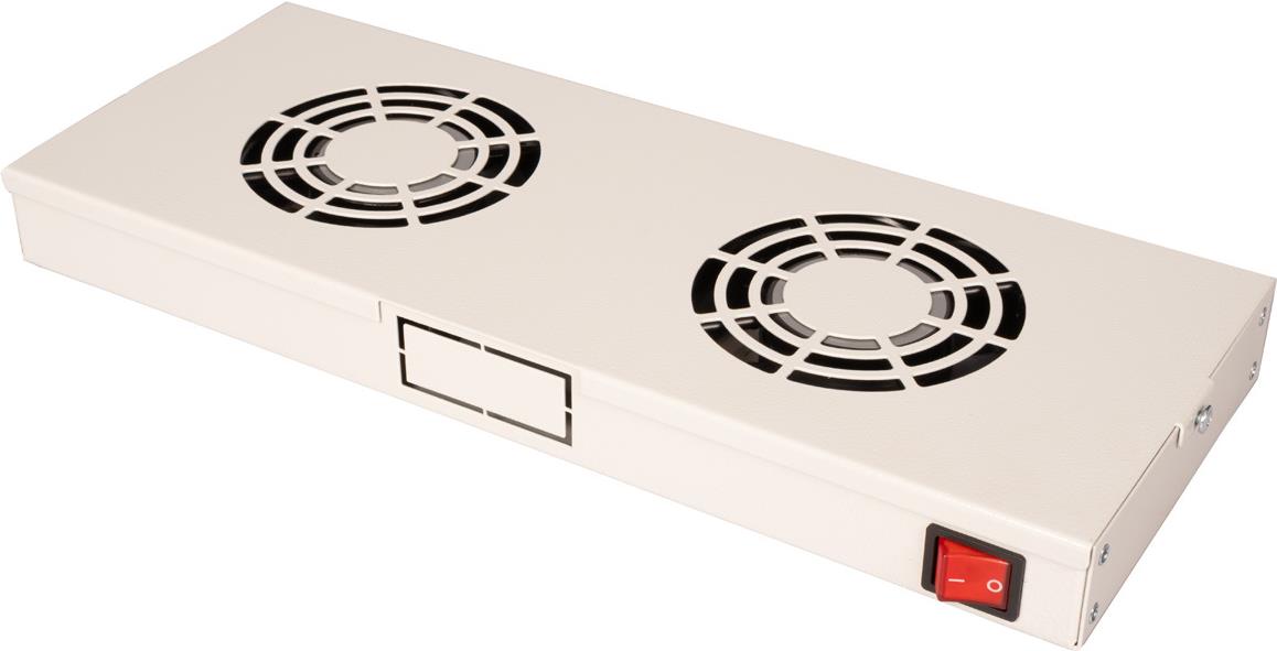 ROLINE 19 Zoll Lüftereinheit 2 Lüfter ON/OFF grau (26.21.0303)