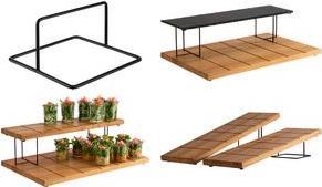 APS Buffetständer SQUARE, 120 x 120 x 70 mm, schwarz aus Metall/PVC, mit Antirutschbeschichtung, passend - 1 Stück (33305)