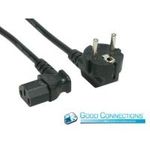 Wentronic Goobay Kaltgeräte Anschlusskabel beidseitig abgewinkelt, 2 m, Schwarz - Typ F (Typ F, CEE 7/7) > Gerätebuchse C13 (Kaltgeräteanschluss) (50080)