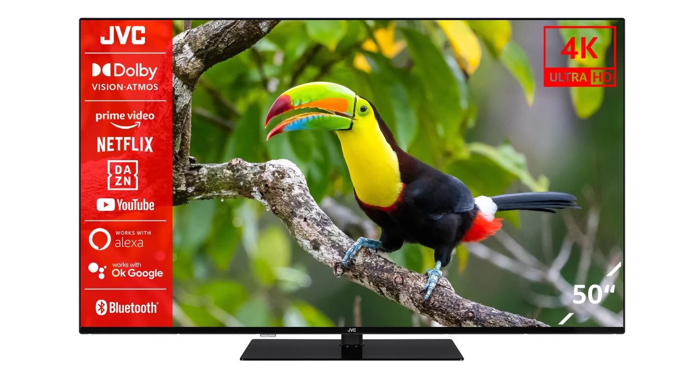 JVC LT-55VU6355 139,70cm (55")  Fernseher / Smart TV (4K Ultra HD, HDR Dolby Vision, Triple-Tuner, Dolby Atmos) [Energieklasse F] (823186)