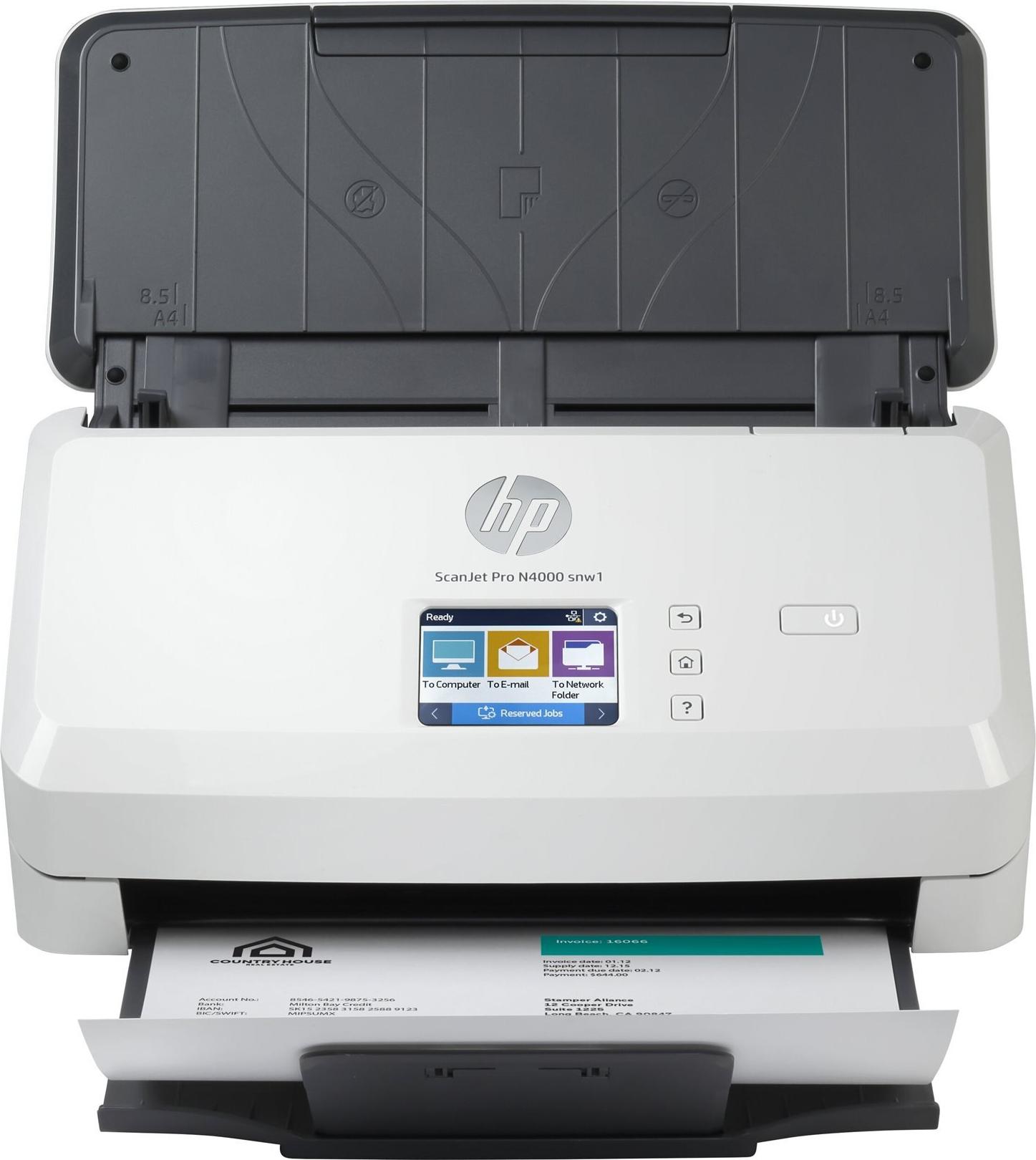 HP Scanjet Pro N4000 snw1 Dokumentenscanner 600 dpi Duplex Schwarz, Weiß
