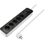 Sygonix SY-6118234 Steckdosenleiste mit Schalter 5fach Schwarz, Weiß Schutzkontakt 1 St. (SY-6118234)