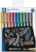 STAEDTLER Permanent-Marker Metallic, Rundspitze, 10er Etui Strichstärke: 1 (8323 TB10)