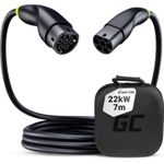 Green Cell EVKABGC02. Kabelfarbe: Schwarz, Anschluss 1: Typ 2, Anschluss 2: Typ 2. Maximale Betriebsleistung (dreiphasig): 22 kW, Maximaler Betriebsstrom (dreiphasig): 32 A. Kabellänge: 7 m, Gewicht: 4,45 kg. Menge pro Packung: 1 Stück(e) (EVKABGC02) (B-Ware)