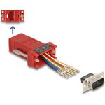 Delock D-Sub 9 Pin Stecker zu RJ45 Buchse Montagesatz rot (67103)