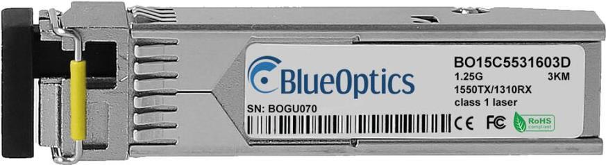 Comnet SFP-48B kompatibler BlueOptics© SFP Bidi Transceiver für Singlemode Gigabit Highspeed Datenübertragungen in Glasfaser Netzwerken. Unterstützt Gigabit Ethernet, Fibre Channel oder SONET/SDH Anwendungen in Switchen, Routern, Storage Systemen und ähnl (SFP-48B-BO)