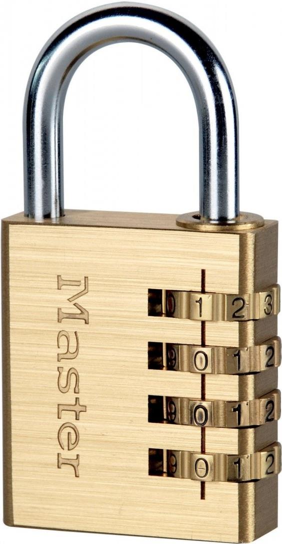 MASTER LOCK 40 mm breites Vorhngeschloss mit individuell einstellbarer Zahlenkombination; Messingoberflche (3ZM085)
