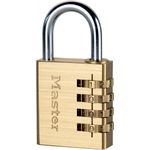 MASTER LOCK 40 mm breites Vorhngeschloss mit individuell einstellbarer Zahlenkombination; Messingoberflche (3ZM085)