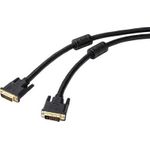 Renkforce DVI Anschlusskabel 5.00 m RF-4695146 doppelt geschirmt, mit Ferritkern, vergoldete Steckkontakte Schwarz [1x DVI-Stecker 24+1pol. - 1x DVI-Stecker (RF-4695146)