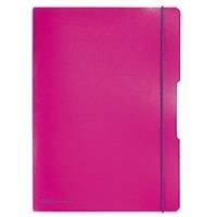 herlitz Notizheft my.book flex, A4, PP-Cover, pink abgerundete Ecken, Verschluss- und Haltegummi in violett, - 1 Stück (11361474)