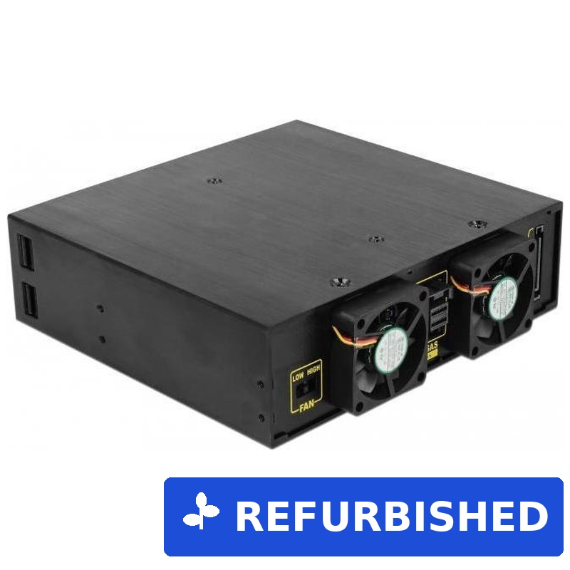 Delock 5.25? Wechselrahmen für 4 x 2.5? SATA / SAS HDD / SSD 12 Gb/s (47233) (geöffnet)