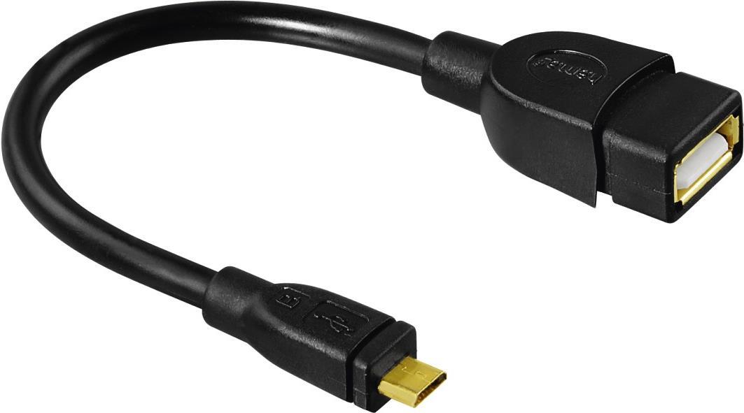 HAMA Essential Line - USB-Adapter - Micro-USB Typ B (M) bis USB (W) - USB2.0 OTG - 15cm - geformt -