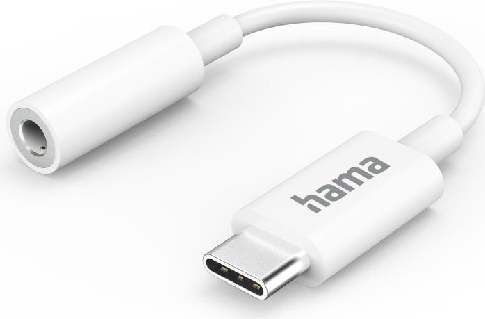 Hama Aux-Adapter USB-C - 3,5-mm-Klinke-Buchse, Weiß (00139540)