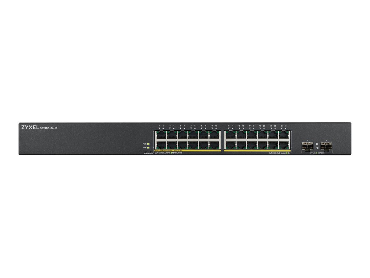 Zyxel GS1900-24HPv2 Managed Switch 24x Gigabit PoE+ 170W Schwarz