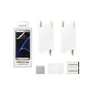 SAMSUNG Display Schutzfolien inkl. Reinigungstuch u. Blasenspachtel für Galaxy S7 edge VPE 2 Stück transparent (ET-FG935CTEGWW)